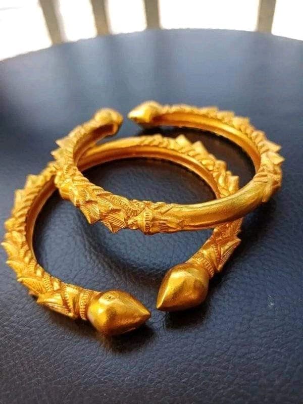 Gold Plated Nepali Bangles for Women | 2 Pieces Bala
