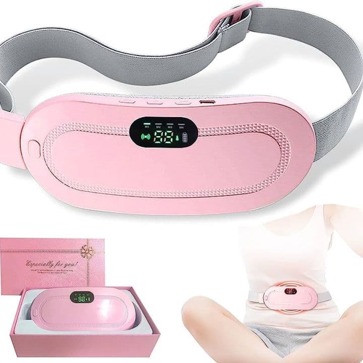 Electric Menstrual Heating Pad Waist Belt | Rechargeable Pain Relief Device | Adjustable Heat & Vibration