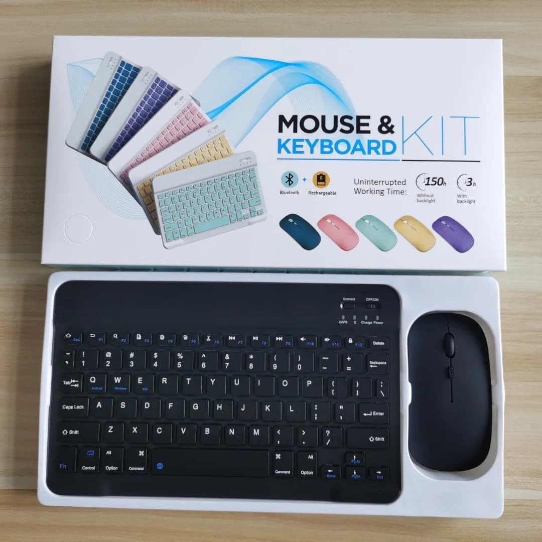 Wireless Bluetooth Keyboard and Mouse Set | Rechargeable Keyboard | Compact Design