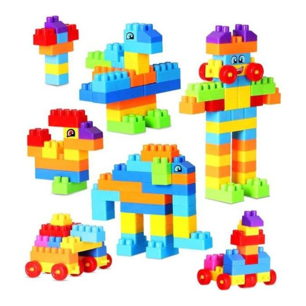 100 Pcs Multicolored Building Blocks Set for Kids | Educational Toy | Safe Plastic