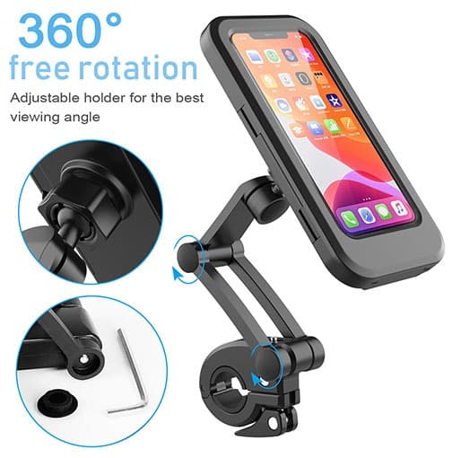 Motorcycle Mobile Holder Waterproof | Universal Phone Mount 360° Rotation | Shockproof